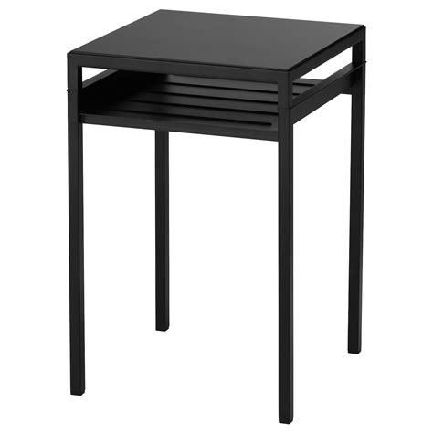 NYBODA Side table w reversible table top Black/beige 40 x 40 x 60 cm   IKEA