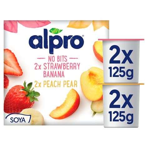 Ocado: Alpro No Bits Strawberry, Banana, Peach & Pear ...