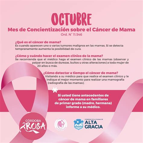 Octubre mes Nacional de Concientización sobre el Cáncer de Mama ...