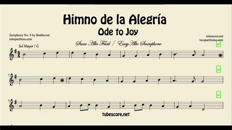 Ode to Joy Easy Sheet Music for Alto Saxophone Himno de la ...