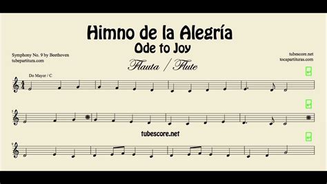 Ode to Joy Sheet Music for Flute Himno de la Alegría ...