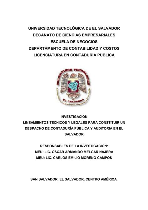 OE   Universidad Tecnológica de El Salvador