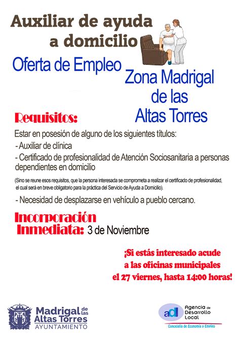 Oferta de Empleo: Auxiliar de ayuda a domicilio | Ayuntamiento de ...