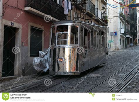 Old Cable Car In Lisbon, Portugal Stock Photo Image of ...