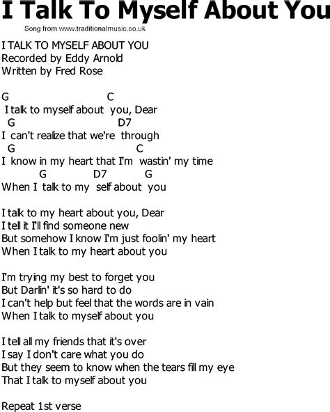 Old Country song lyrics with chords   I Talk To Myself ...