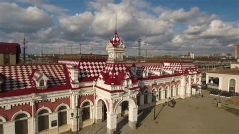 Old original style railway station museum in Yekaterinburg ...