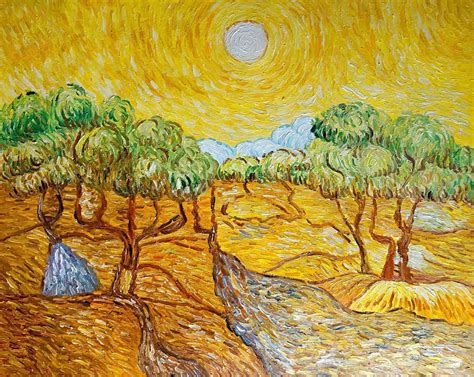 Oliveiras com Sol Amarelo de Vincent van Gogh | Tela para ...