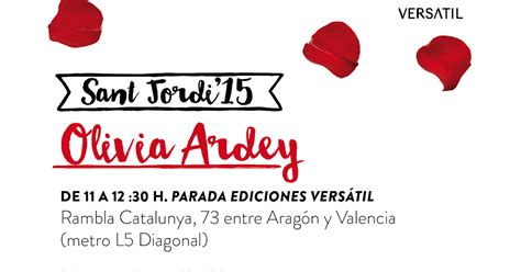 Olivia Ardey: Horario firmas Sant Jordi Barcelona