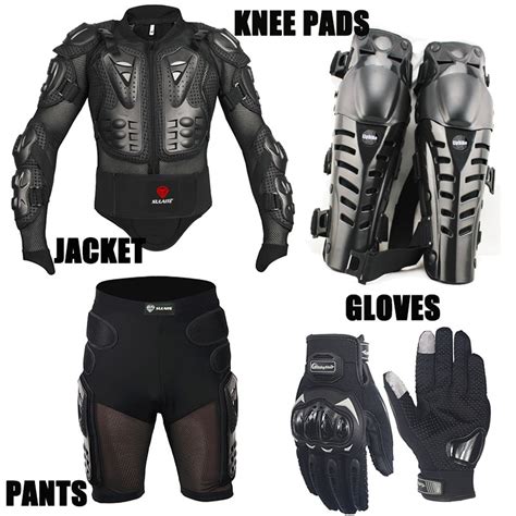 One Set Motorcycle Jacket Short Pants Knee Protection ...