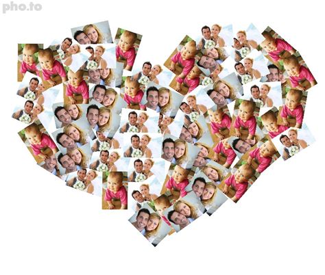 Online heart photo collage maker for multiple love photos