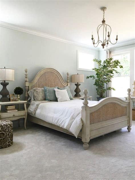 Opaline SW 6189 on the walls of this master bedroom allows ...