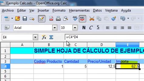 OpenOffice Calc. Sencilla hoja de cálculo   YouTube