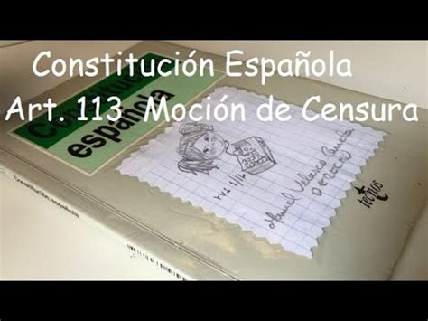 Oposiciones. Art. 113 Constitución Española: Moción de Censura   YouTube