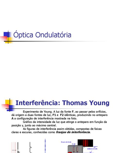 Óptica Ondulatória | PDF | Difração | Interferência  Propagação de Onda