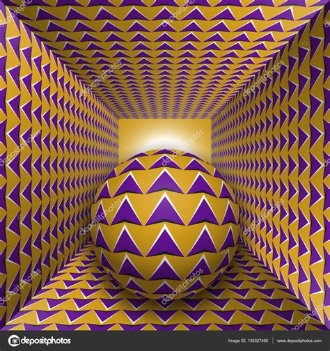 Optical motion illusion illustration. A sphere are moving ...