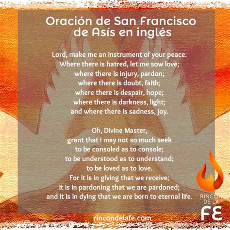Oración de San Francisco de Asís en inglés | Francisco de Asís
