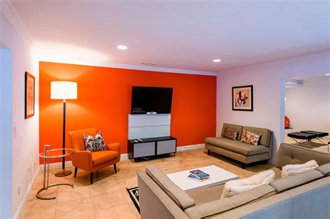 Orange accent wall | living room idea in 2019 | Orange ...