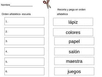 Orden Alfabetico actividades | Orden alfabetico, Español ...