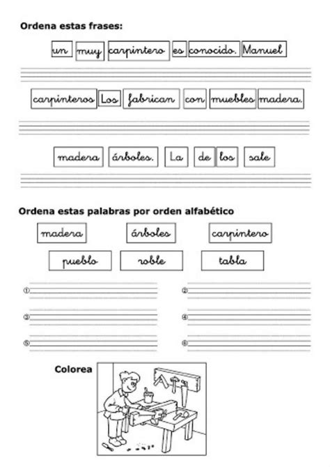 Ordena frases y orden alfabético   Interactive worksheet