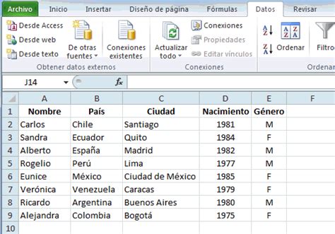 Ordenar datos en Excel • Excel Total