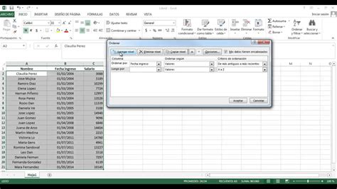 Ordenar Filas en Excel en base al Valor de una Columna ...