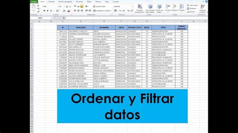 Ordenar y filtrar facilmente datos en Excel   YouTube