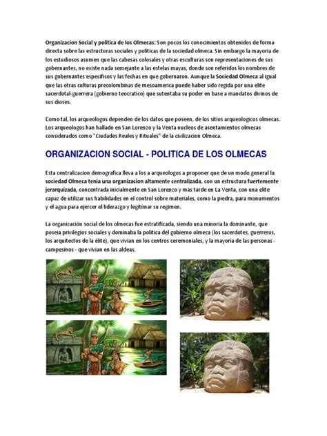 Organizacion Social y Politica de Los Olmecas