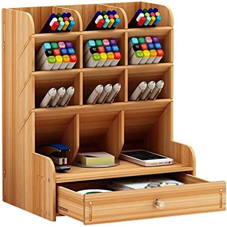 Organizador de escritorio de madera multiusos con cajones y ...