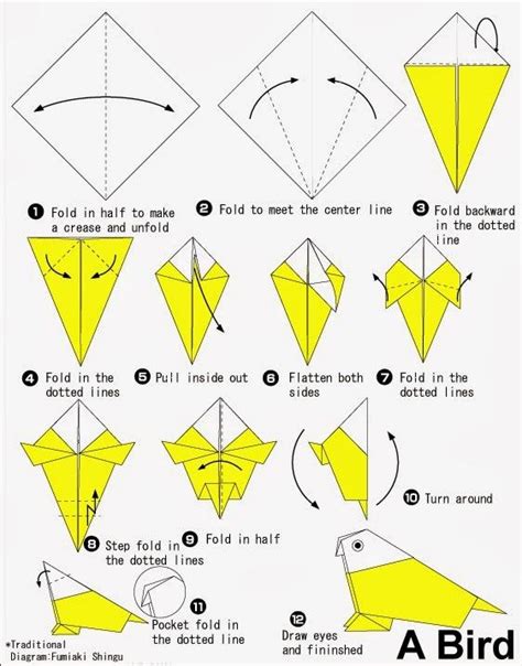 Origami pájaro paso a paso   Imagui