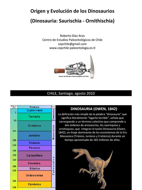 Origen y Evolucion de Los Dinosaurios Roberto Diaz Aros ...