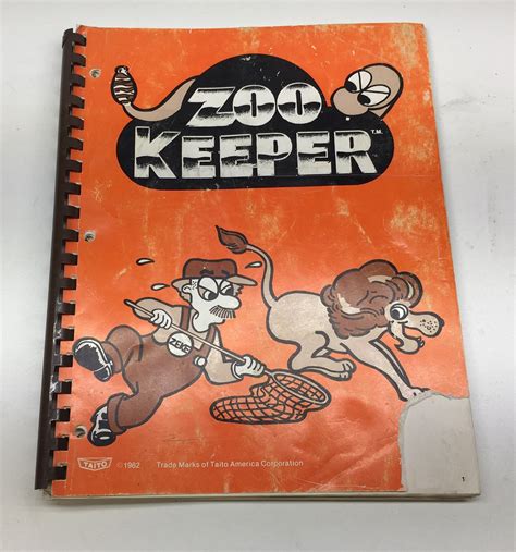 Original Taito Zoo Keeper Arcade Game Manual for sale   QuarterArcade.com