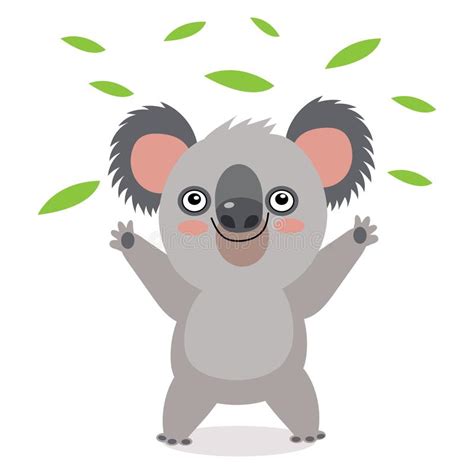 Oso De Koala Divertido Con Las Hojas Verdes La Más Divertido Animal ...