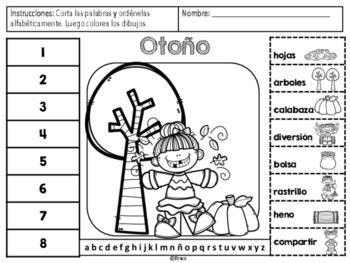Otoño Orden Alfabético  Fall ABC order in Spanish by Bravo ...