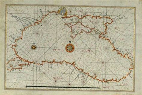 Ottoman map of the black sea   1500  | Piri reis map, Map, Vintage wall ...