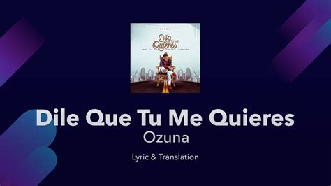 Ozuna   Dile que tu me quieres   Lyrics English and ...