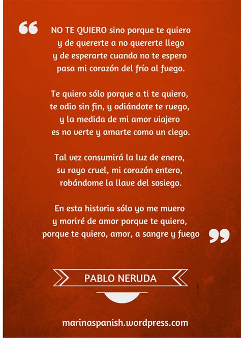 PABLO NERUDA – Cien poemas de amor – LXVI – Spanish with ...