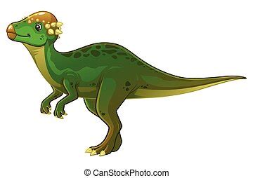 Pachycephalosaurus dibujos animados. Ilustración de vectores de dibujos ...