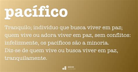Pacífico   Dicio, Dicionário Online de Português