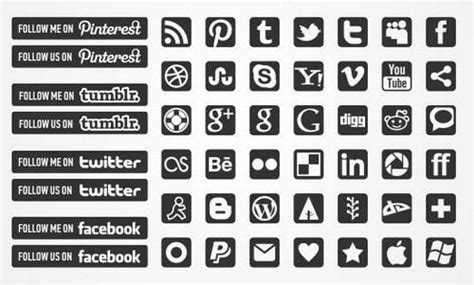 Pack muy completo de iconos sociales minimalistas en ...