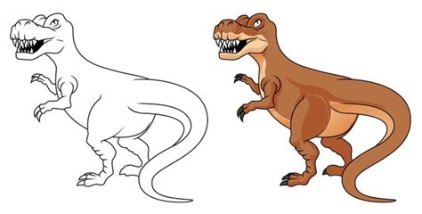 Página para colorear de dibujos animados de dinosaurios ...