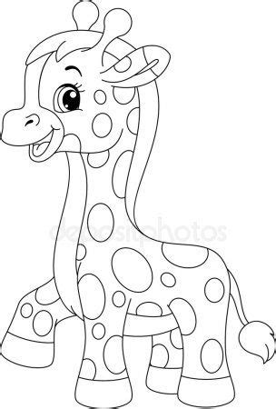 Página para colorear de Little giraffe — Ilustración de ...