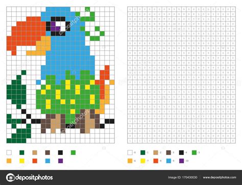 Página para colorear de niños, píxel para colorear con ...