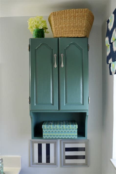 PAINTED BATHROOM STORAGE CABINET Mad in Crafts