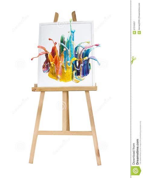 Painting Stand Wooden Easel With Color Palette Stock Image ...