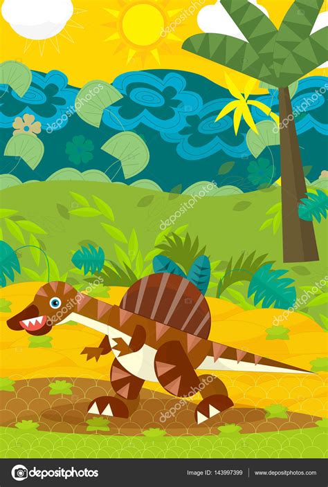 Paisajes de dinosaurios infantiles | Ilustración de dinosaurio de ...