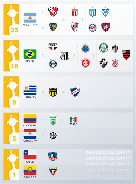Países más ganadores de la Copa Libertadores | Infografías