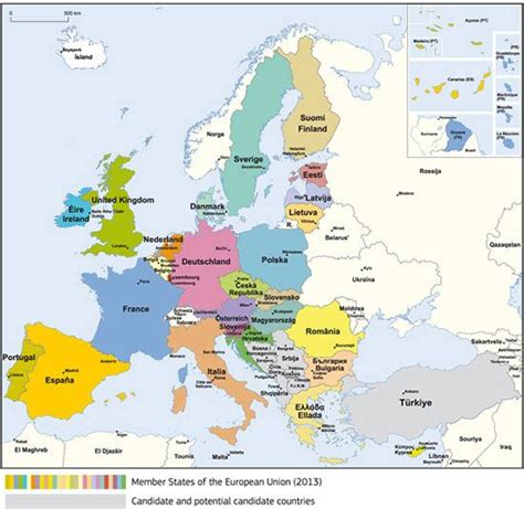 Países miembros de la UE | Mappe, Europa e Europeo