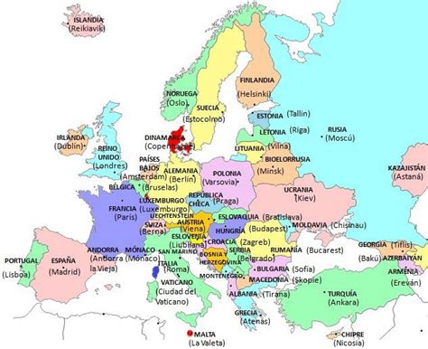 Países y capitales de Europa | Mapa de europa, Capitales ...