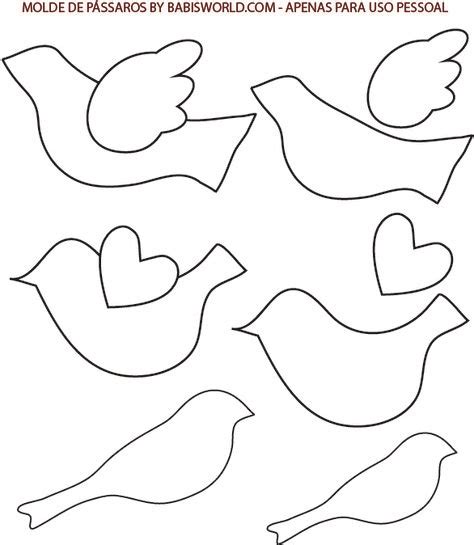 Pájaros | moldes | Plantilla de aves, Fieltro manualidades y Manualidades