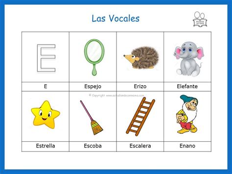 Palabras que inician con la vocal E | Vocales para niños, Las vocales ...